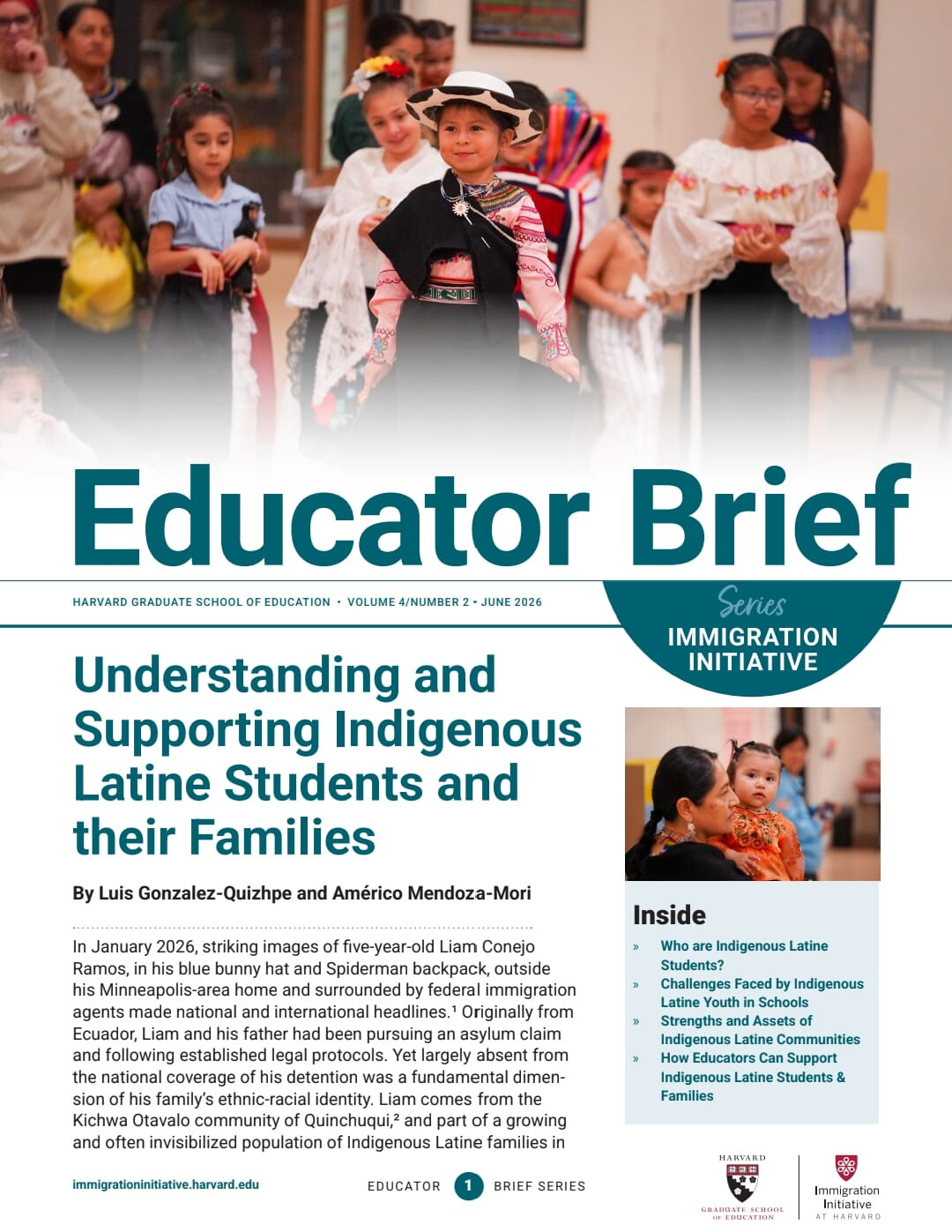 Titelbild der Originalpublikation: Educator Brief, Harvard University, Immigration Initiative